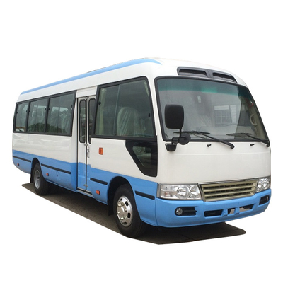 डीजल कोच कोस्टर बस 30 सीट वैन बस 140hp मैनुअल ट्रांसमिशन एयर कंडीशन रेफ्रिजरेटर