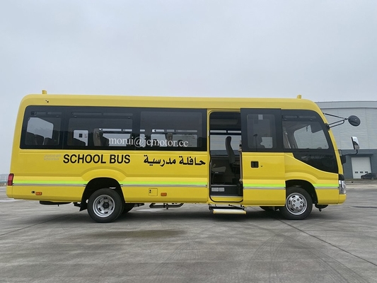 अनुकूलित 7 मीटर कोस्टर मॉडल स्कूल छात्र शटल बस Iveco चेसिस सिस्टम 100kw डीजल इंजन
