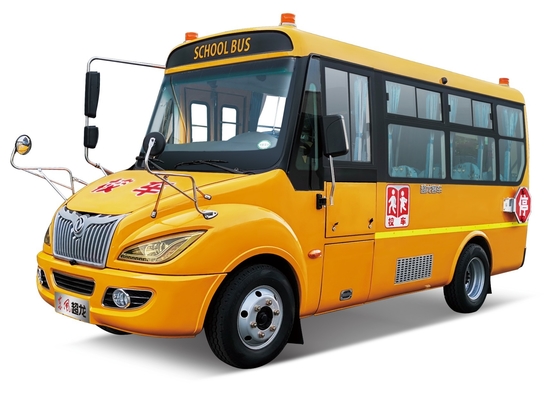 चाइल्ड प्राइमरी स्कूल बस 6m WEICHAI डीजल 120hp स्टैंडर्ड ABS येलो शटल बस